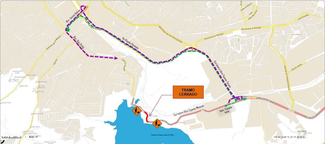Cerrarán carretera libre Tijuana-Tecate en su tramo 2 por reconstrucción de concreto hidráulico