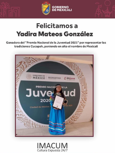 Otorgan a Yadira Mateos el Premio Nacional de la Juventud en BC