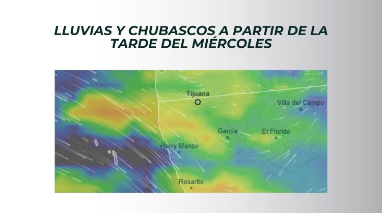 LLUVIAS Y CHUBASCOS A PARTIR DE LA TARDE DEL MIÉRCOLES
