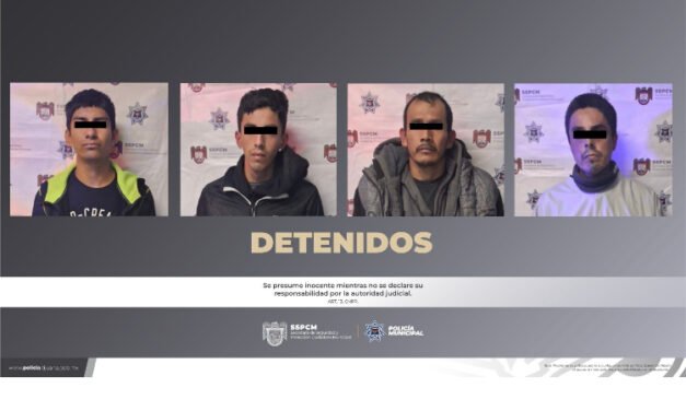 POLICÍA MUNICIPAL DECOMISA ARMAS, DROGAS Y CAPTURA A CUATRO SUJETOS