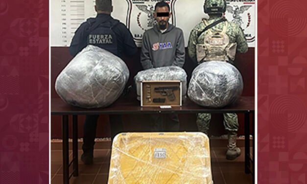 RETIRAN FESC Y SEDENA MÁS DE 40 KG DE MARIHUANA Y ARMA DE FUEGO