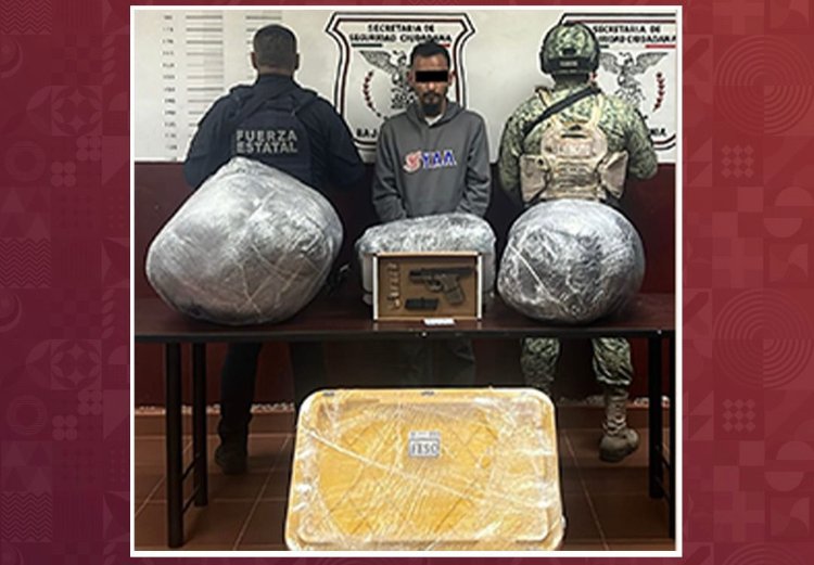 RETIRAN FESC Y SEDENA MÁS DE 40 KG DE MARIHUANA Y ARMA DE FUEGO