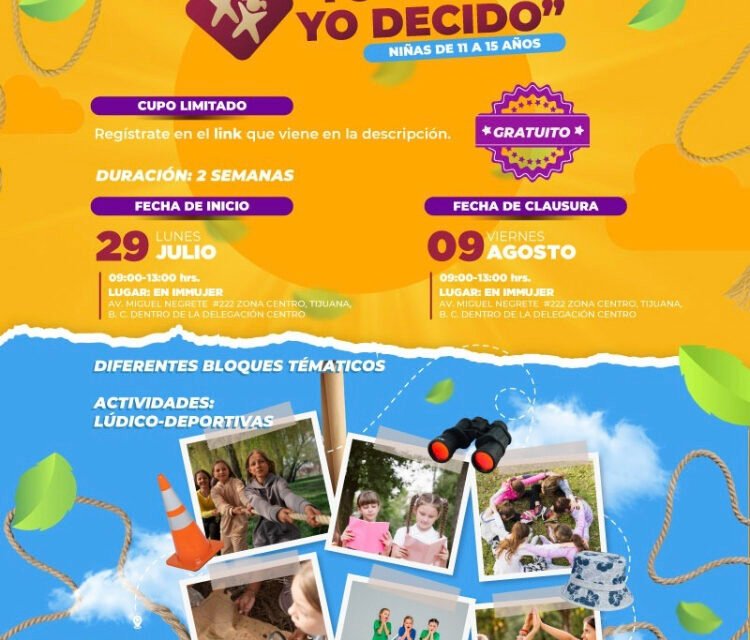 TENDRÁ IMMUJER CAMPAMENTO DE VERANO «YO PUEDO, YO DECIDO»