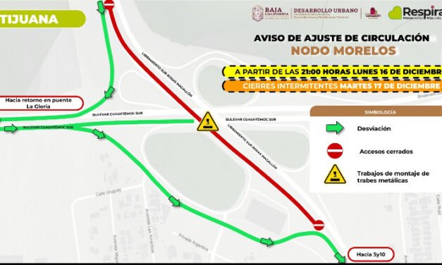 ANUNCIA SIDURT CAMBIOS DE CIRCULACIÓN POR OBRAS DEL NODO MORELOS