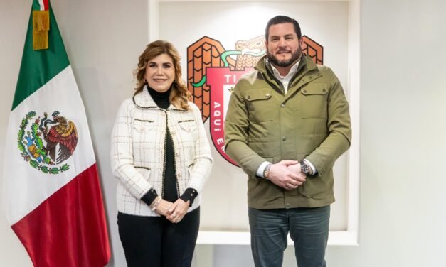 RECIBE ISMAEL BURGUEÑO RUIZ A PRESIDENTA DE DIF BC, MAVIS OLMEDA GARCÍA
