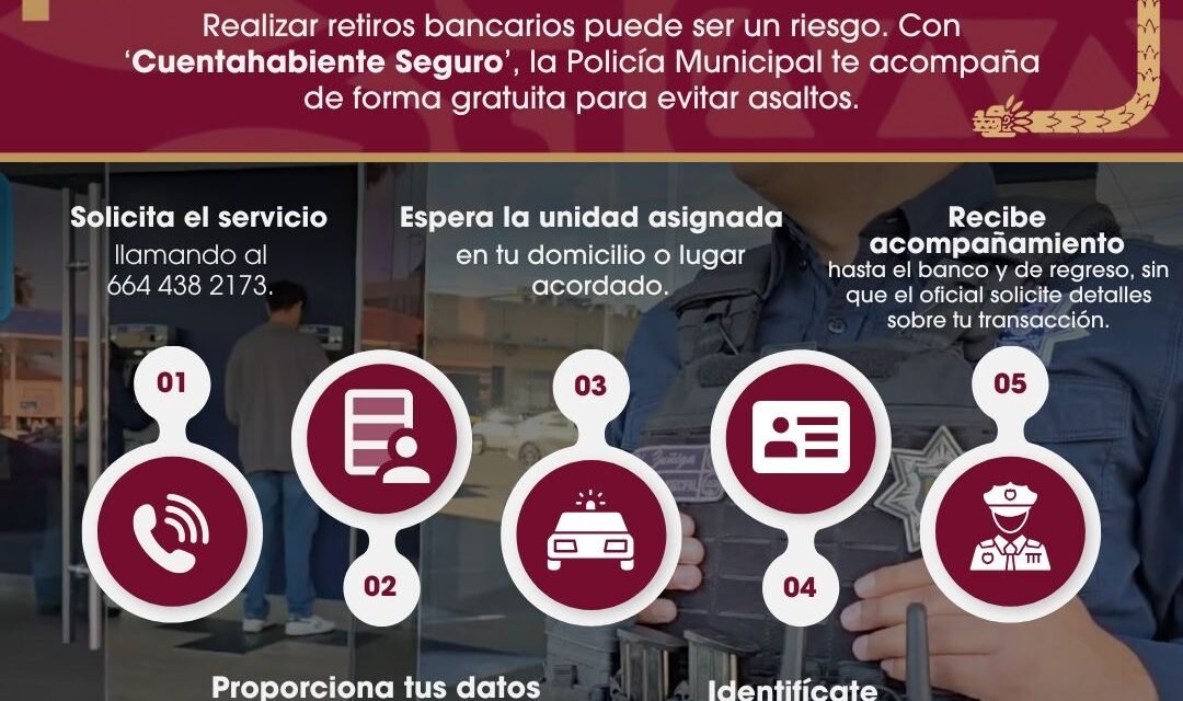 Brinda SSPCM acompañamiento policial para el traslado de divisas a través del programa ´Cuentahabiente Seguro´