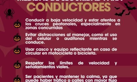 Exhorta SSPCM a extremar precauciones para evitar incidentes viales durante celebraciones de Halloween