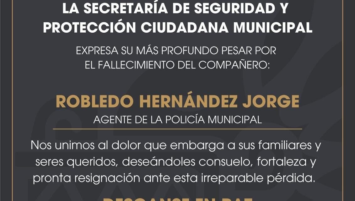 Asesinan a Jorge Robledo Hernández, policía municipal, en la colonia Paseo del Parque