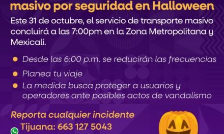 IMOS REDUCIRÁ JORNADA EN TRANSPORTE MASIVO POR SEGURIDAD EN HALLOWEEN