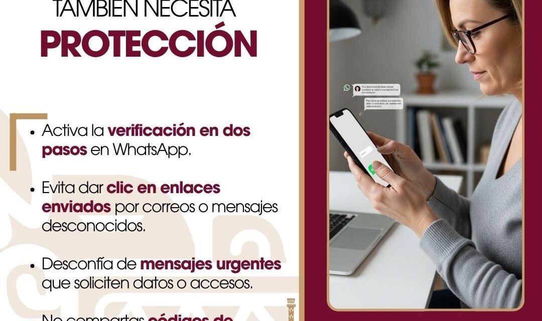 Alerta SSPCM por incremento en robo de cuentas de WhatsApp mediante correos y enlaces falsos