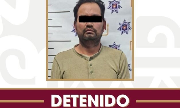 Asegura Policía Municipal a hombre por violencia contra la mujer tras alerta emitida mediante la aplicación ‘Botón Morado’