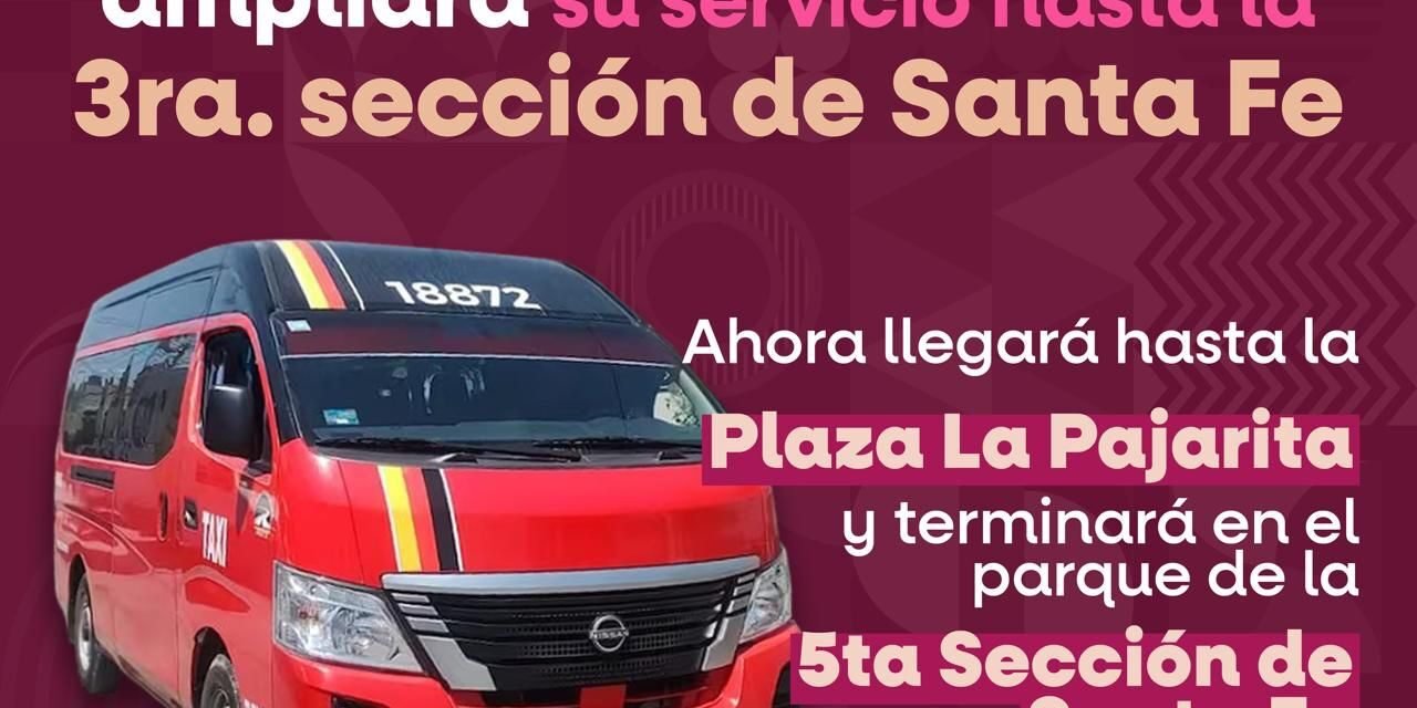 RUTA DE TRANSPORTE COLINAS DEL SOL – 5 Y 10 AMPLIARÁ SERVICIO HASTA FRACCIONAMIENTO SANTA FE
