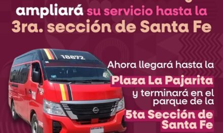 RUTA DE TRANSPORTE COLINAS DEL SOL – 5 Y 10 AMPLIARÁ SERVICIO HASTA FRACCIONAMIENTO SANTA FE