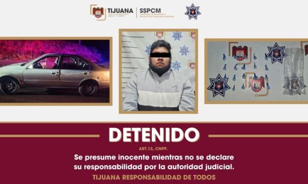Detiene Policía Municipal a sujeto con sustancias prohibidas y presunto generador de violencia
