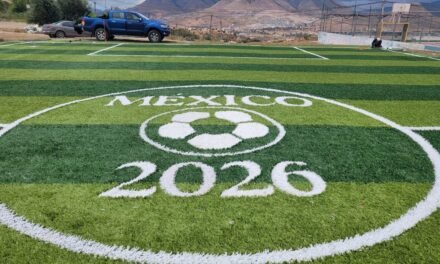 Presenta avances en instalación de canchas de Fútbol 5 en Unidades Deportivas Las Cascadas, Nueva Tijuana y Parajes del Valle