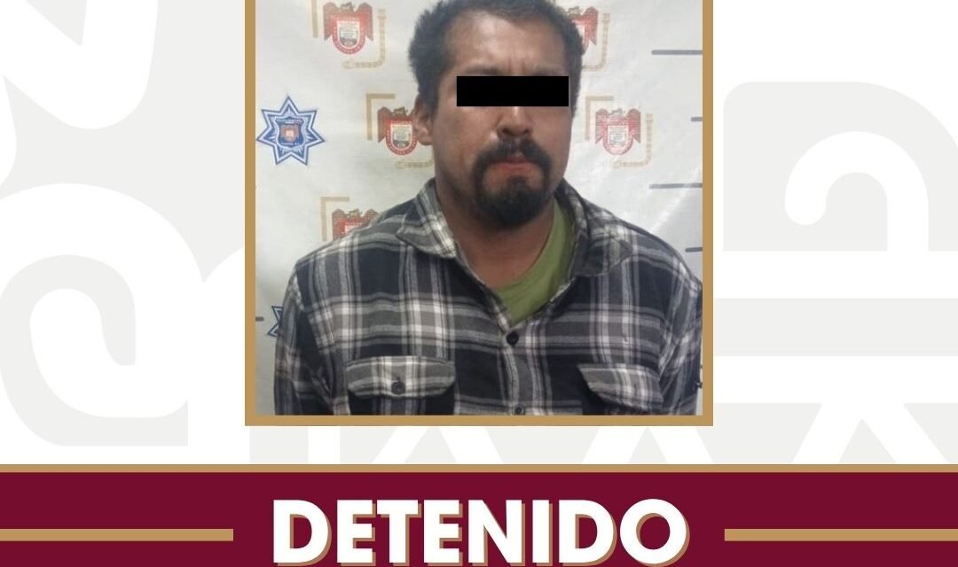 Arrestan Agentes Municipales a presunto agresor por violencia contra la mujer