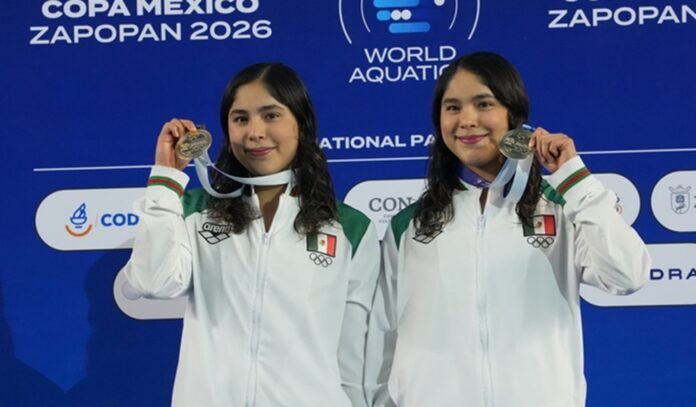 Lía y Mía Cueva conquistan el oro en la Copa México de Clavados