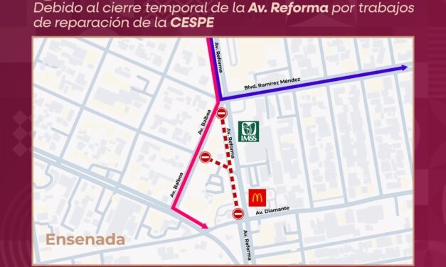 ANUNCIA IMOS AJUSTES TEMPORALES EN RUTAS DE TRANSPORTE PÚBLICO POR OBRAS VIALES EN ENSENADA