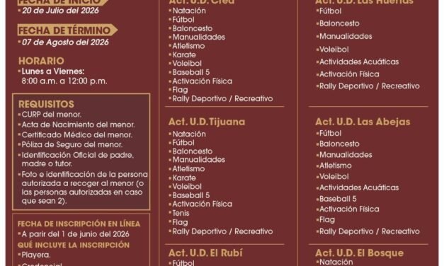 Prepara XXV Ayuntamiento de Tijuana el ‘Plan Vacacional IMDET 2026