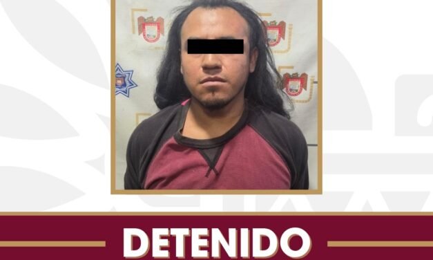 Detiene Policía Municipal a hombre por violencia familiar y lesiones
