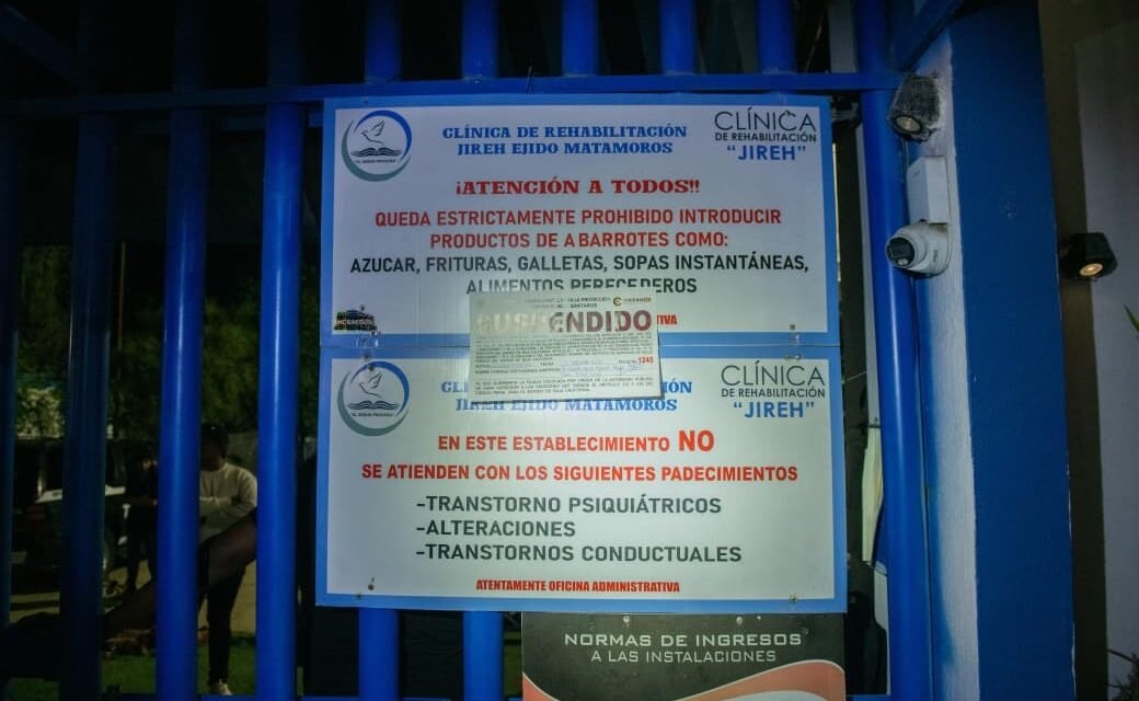 SUSPENDEN CENTRO DE REHABILITACIÓN JIREH POR INCUMPLIMIENTOS SANITARIOS