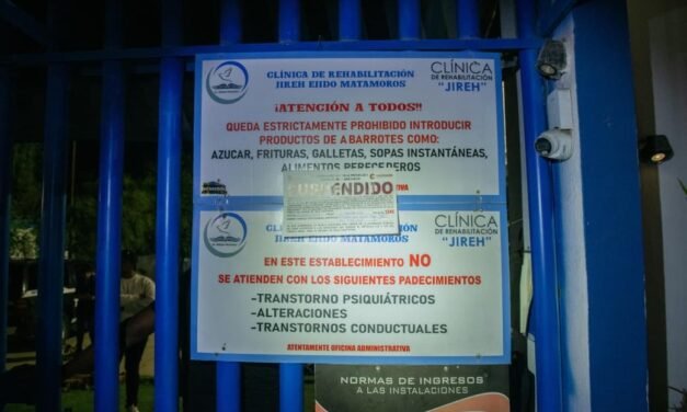 SUSPENDEN CENTRO DE REHABILITACIÓN JIREH POR INCUMPLIMIENTOS SANITARIOS