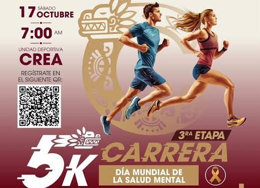 Invita XXV Ayuntamiento de Tijuana a participar en la tercera etapa de la carrera 5K por el Día Mundial de la Salud Mental